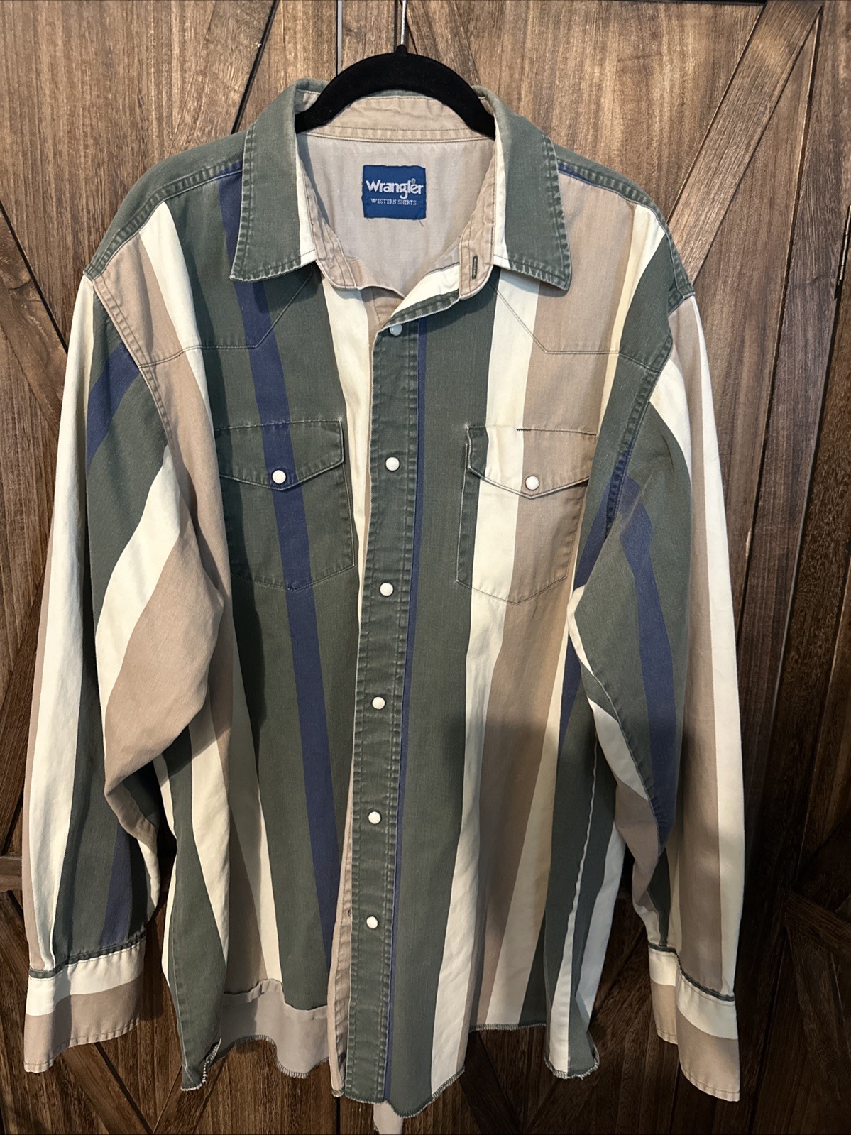 Vintage 90’s Wrangler Brushpopper Shirt 3x-4x Western Rodeo Cowboy Snap Front