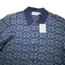 NWT Coach Signature Polo Shirt Sweater Mens Medium Navy Monogram Limited Edition