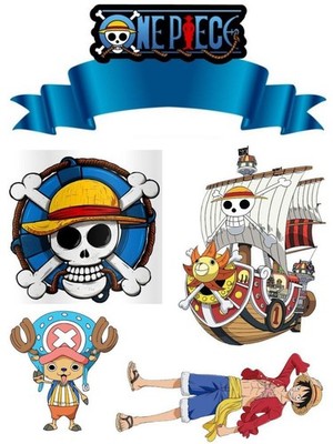 One Piece Manga Piraten Essbar Tortenaufleger Torte Geburstag Zuckermasse +NAME