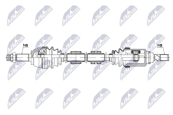 NTY Antriebswelle NPW-NS-206 Passend FüR Nissan-image