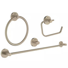 Essentials Accessories 4-Piece Bath Hardware Set in Brushed Nickel Infinity
