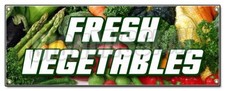 Fresh Vegetables Banner Sign - Farm Market Produce - Outdoor Vinyl 18"x 48"