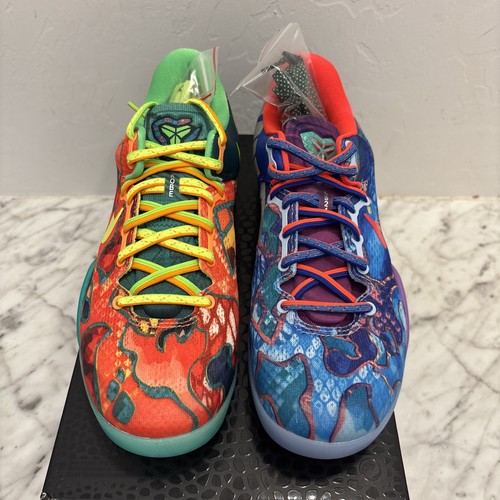 Size 8 - Nike Kobe 8 Premium What The Kobe Red Blue Green Rare - Picture 4 of 9