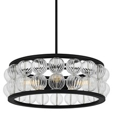 Quoizel TRK2823 Terrarock 5 Light 23"W Pendant - Black