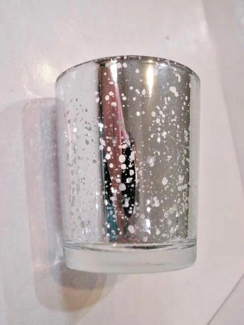 12 - Candelabros votivos/tealight de vidrio de mercurio plateado Foto 3 de 4