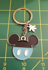 Disney Parks Keychain Mickey Mouse Ears Blue Silver White Glove Charm Icon 16 