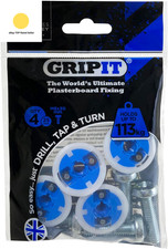 Blue Heavy-Duty Plasterboard Fixings - Reusable Drywall Fixings - Pack of 4 - H