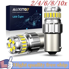2/4X AUXITO White LED 1156 BA15S Indicator Brake StopTail Light Globe Car Backup