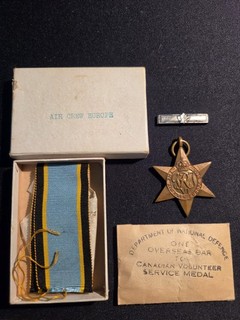 Air Crew Europe Star w/ ribbon France & Germany WW2 Great Britain UK REAL