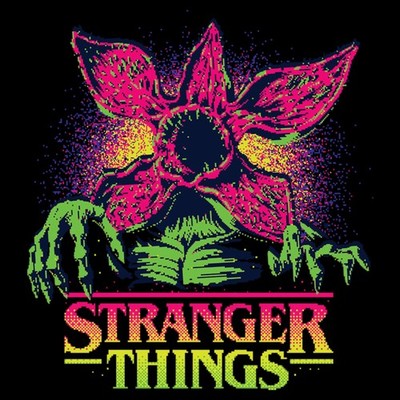 Women's Stranger Things Demogorgon Neon Pixel Logo T-Shirt | eBay