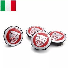 Set 4 Tappi Coprimozzo Rossi 59 mm per Jaguar S Type X XK XF XJ8 E I Pace