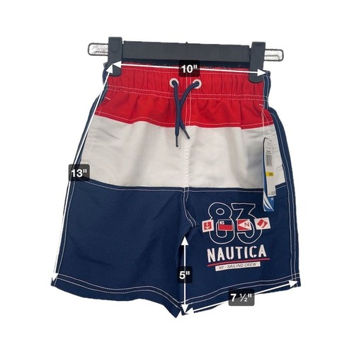 NWT Nautica Boys' Boardshorts Swim Trunks Multicolor Size 5 UV Protection - AC - Picture 2 of 13