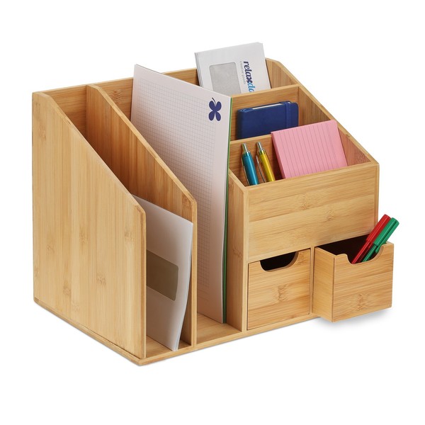Schreibtisch Organizer BüRoablage 5 FäCher 2 Schubladen Dokumenten-Organizer-image