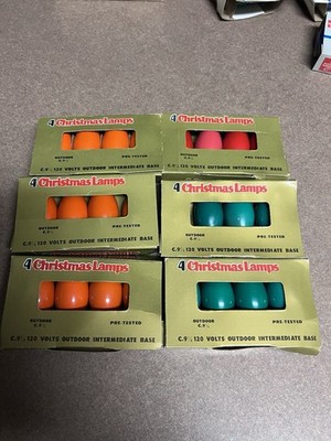 24 Vintage Christmas Lamps C9 1/4 Christmas Replacement Lights Bulbs 120V