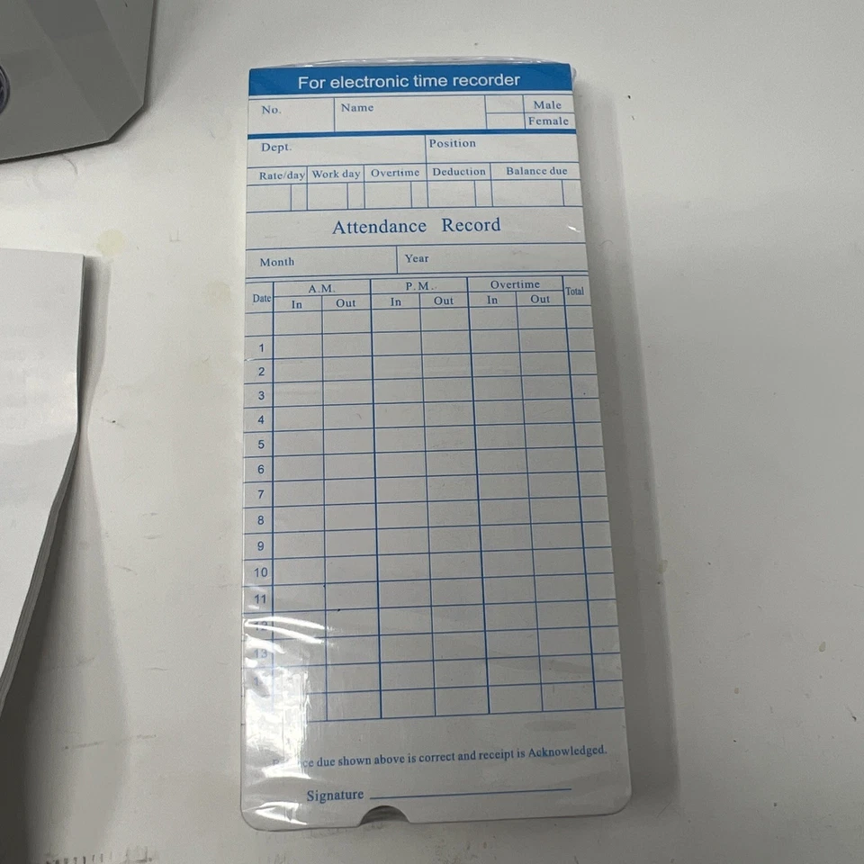 Reloj de hora perforadora de asistencia de empleados LCD máquina de tarjetas perforadoras de oficina con tarjetas de tiempo Foto 3 de 4