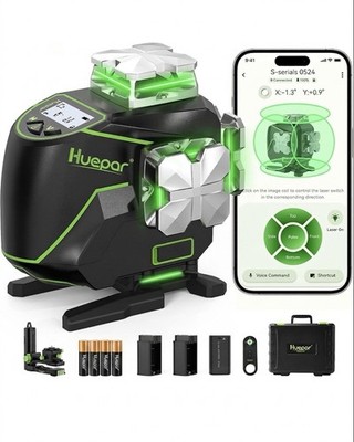 Huepar-360 Professional Laser Level Self Leveling S04CG, Accuracy at 33 Ft, 4D