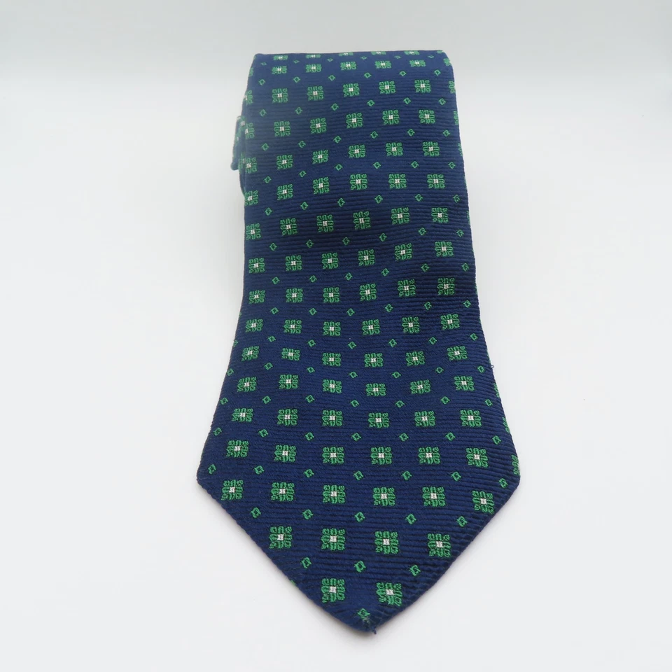 Corbata Brooks Brothers Seda Azul Verde Floral Repp 3.25" Ancho 57" Largo EE. UU. Foto 3 de 4