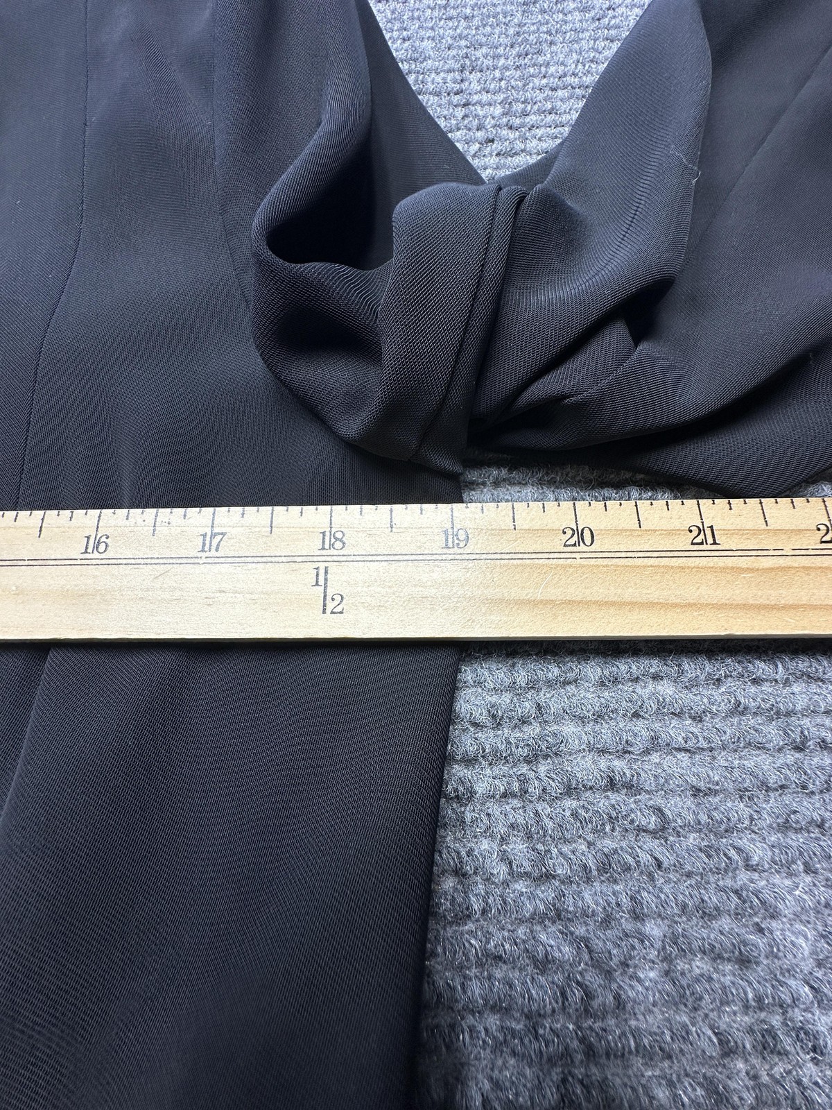 Calvin Klein Blazer Womens 4 Black Collarless Open Front Gold Zip Jacket Stretch thumbnail 3