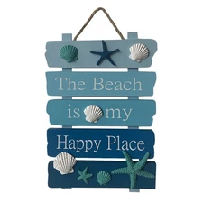 Rivers Edge Products Wall Hanging Wood Sign Rustic Decor 12x8 Beach Happy Place