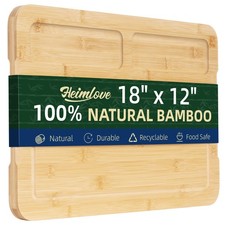 Heimlove Extra Large Bamboo Cutting Board, 18" x 12" Cutting Boards for Kitch...