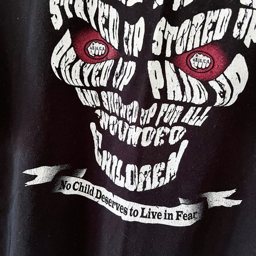 BACA Bikers Against Child Abuse Skull Tee Shirt Double Sided Men's Black XL - Picture 15 of 18