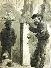 Eytinge, Jr. FIDO & MASTER - BOY BALANCING TRAY HEAD on 1871 Antique Print Matte