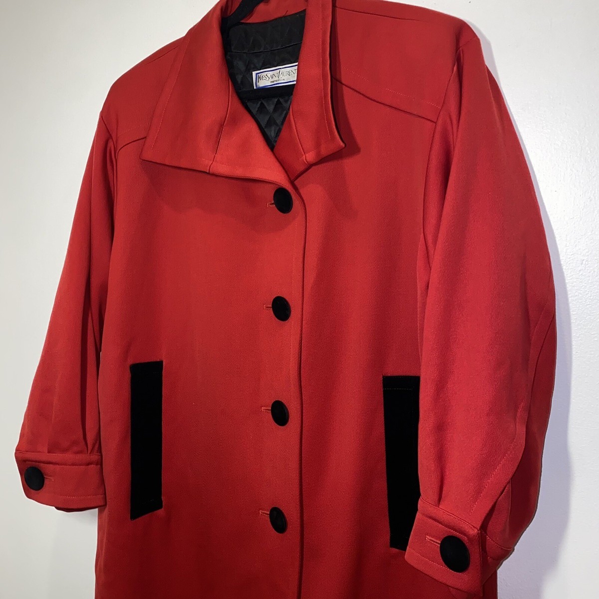 Yves Saint Laurent レッドロングコート Sサイズ Yves Saint Laurent レッドロングコート Sサイズ