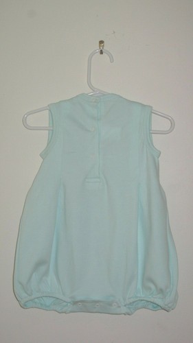 New Spring Summer One Piece Aqua Yellow roses Smocked Baby 6M - Picture 2 of 2