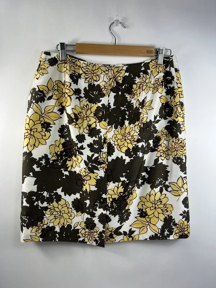 Falda Alfani Para Mujer Talla 12 Multi Floral Patada Recta Plisada Cremallera Trasera Foto 3 de 4