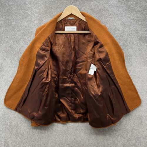Max Mara Jacket Womens Size UK 16 Orange Alpaca Wool Utility Field Country - Picture 3 of 15