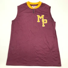 VINTAGE Ripon Athletic Mountain Pride Baseball Jersey Size Large Red Yellow 80's