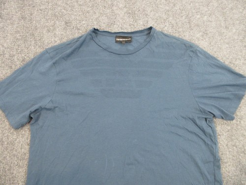 Emporio Armani Shirt Mens Adult Large Blue Casual Lightweight Cotton Preppy - Picture 2 of 11