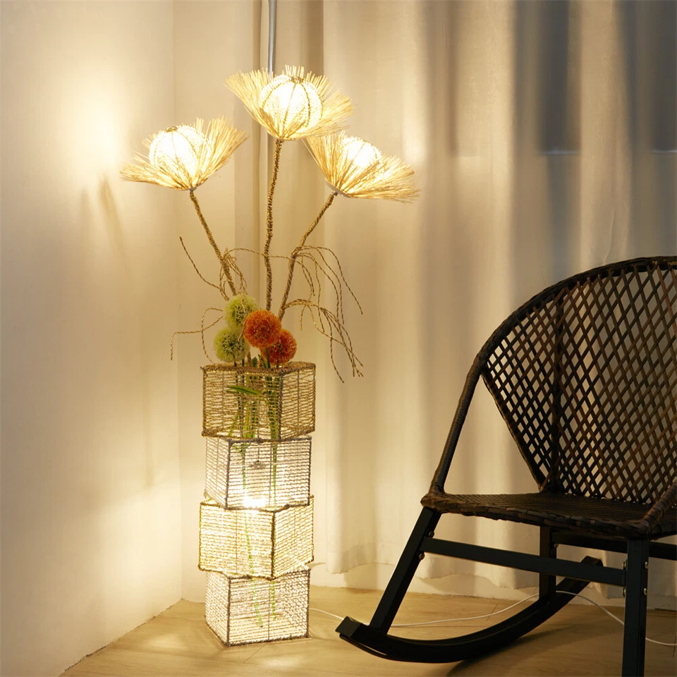 Creative LED Floor Lamp Soft lighting Minimalist Modern Rattan Decor Atmosphere - Image 3 of 4