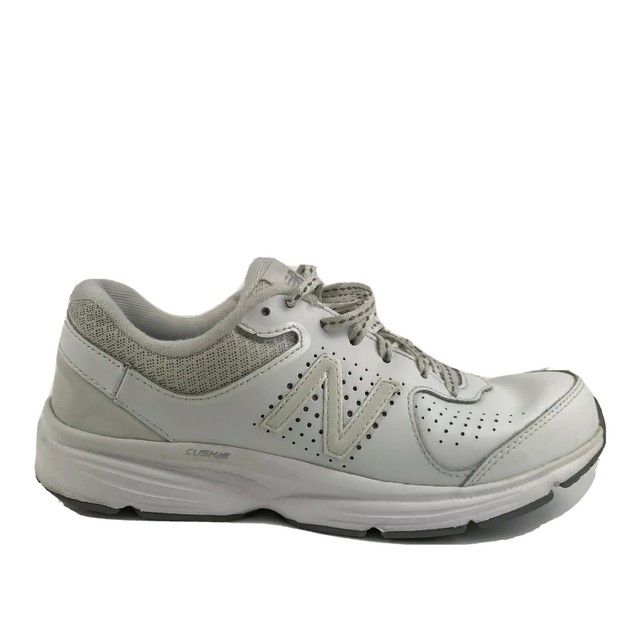 New Balance 411 Cush Women's Size 7 White Leather Low Top Walking Sneakers Shoes | eBay