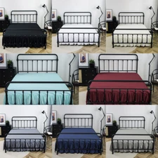 Luxury Bed Skirt Super Soft Solid Microfiber Pleated 14“Drop Premium Dust Ruffle