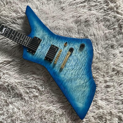Snakebyte Quilted Maple Top 6 String Blue Electric Guitar