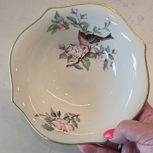 VTG Lenox USA Serenade hand painted compote bowl 24 karat gold around edges DISH - Picture 2 of 9