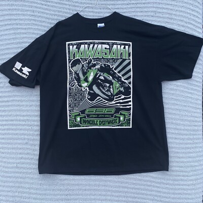 トップス A Kawasaki 636 Ninja ZX-BR Shirt Adult 2XL Mens XXL Black Tee