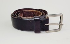 Cole Haan Men's Black Leather Belt Solid Brass Buckle Size L Made In USA