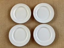 Set of 4 Steelite International Albalite White and Gold Rim Dinner Plates
