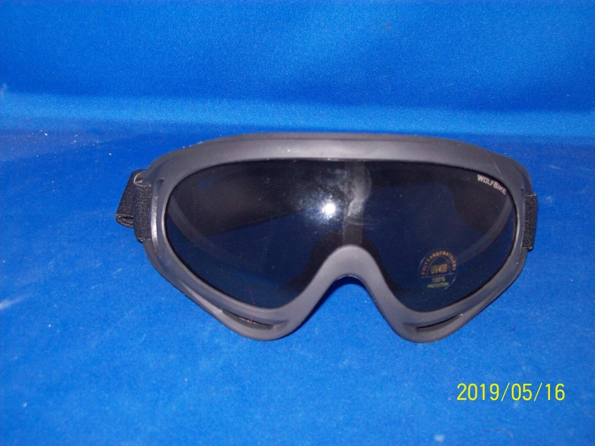 NEW WOLFBIKE UV400 GOGGLES ADJUSTABLE HEADBAND VENTED to FACE