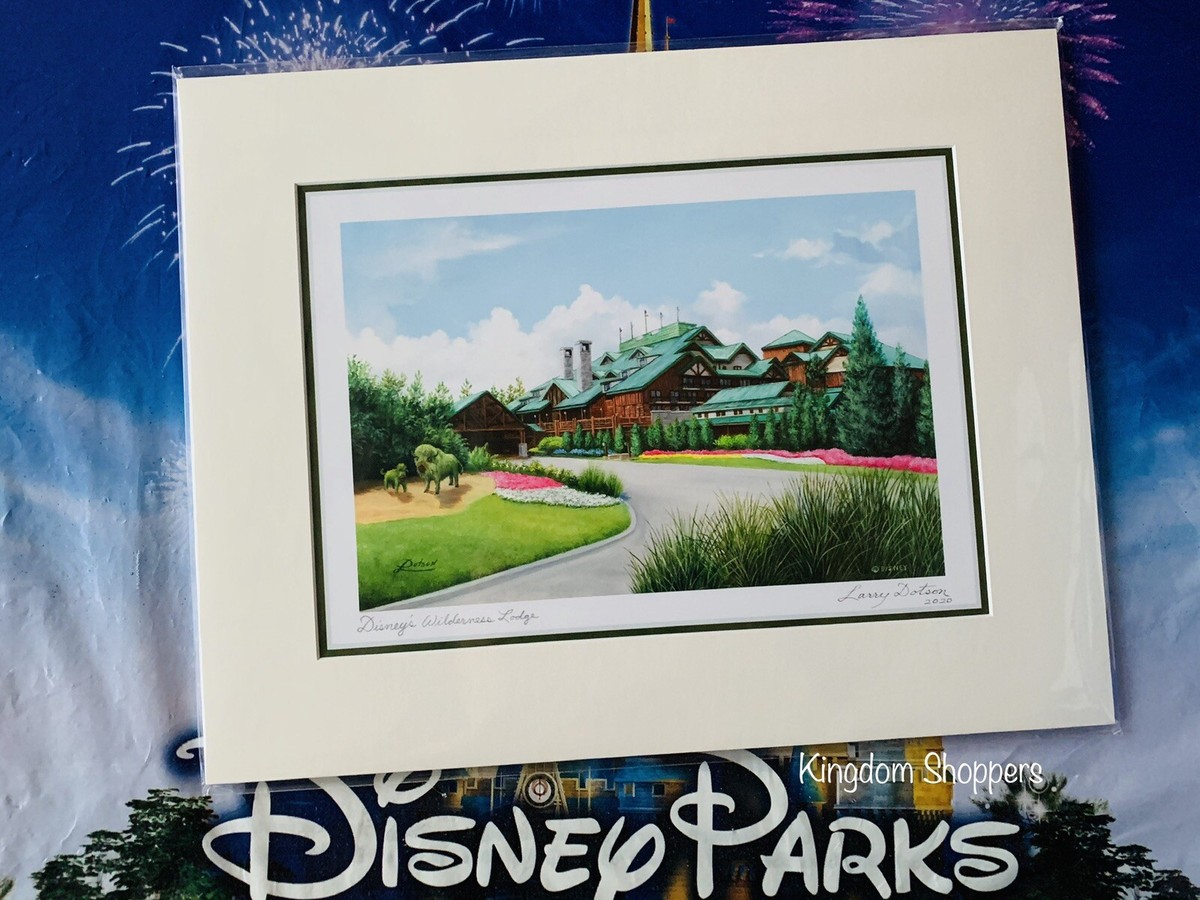 Disney Parks WILDERNESS LODGE RESORT Larry Dotson Print NEW 11 X