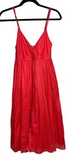 J. Crew Pink Cotton Spaghetti Strap Layered Full Skirt A line Dress Size 0