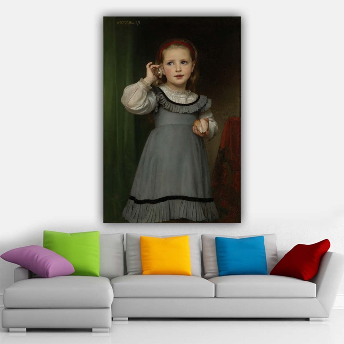 William-Adolphe Bouguereau imprimé toile décoration d'intérieur pour salon sans cadre 008 - Photo 2 sur 5