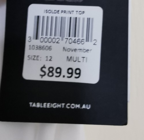 Table Eight Shirt Womens Size 12 New With Tags Off the shoulder - Picture 5 of 5