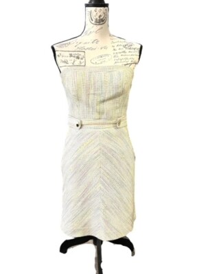 TRINA TURK Strapless Embroidered Dress Tweed style Summer