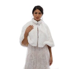 Women's Fur Wraps and Shawls Bridal Faux Fur Scarf for Bride and Bridesmaids ...