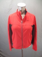 NIKE DRI-FIT Size XS 0-2 Womens Red Full Zip Back Pocket Running Jacket 717