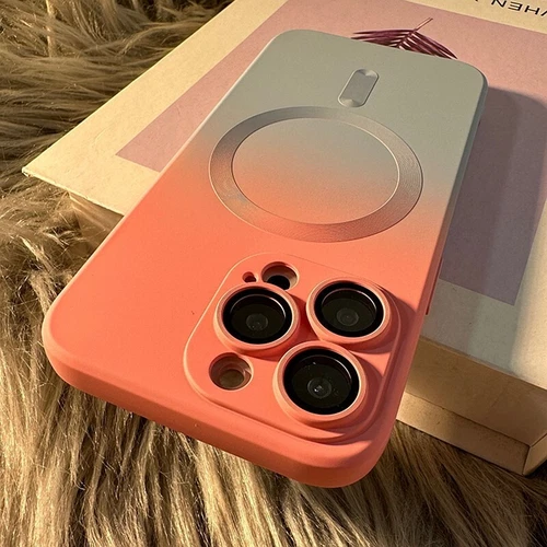 Case For iPhone 16 15 14 Pro Max 13 12 Magsafe Gradient Magnetic Silicone Cover - Picture 12 of 19