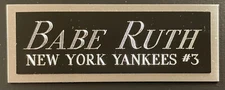 BABE RUTH NY YANKEES NAMEPLATE FOR AUTOGRAPHED Signed Baseball Display CUBE CASE